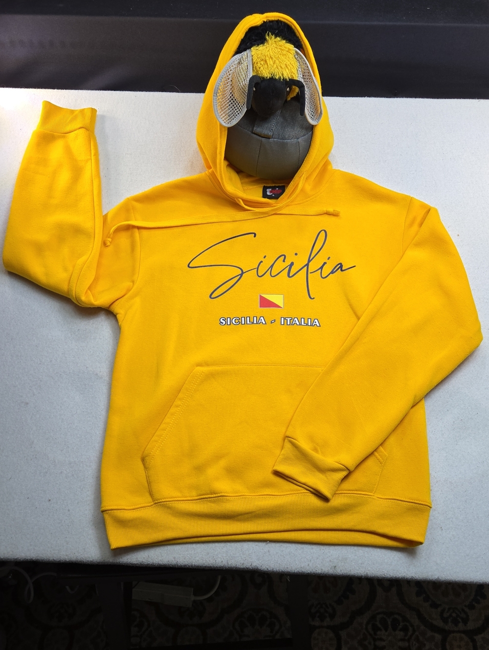 Chip Vibrant Yellow Souvenir Hoodie from Sicily, Italy